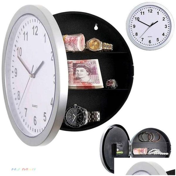 Orologi da tavolo da scrivania Creativo Den Secret Storage Orologio da parete Home Decroation Office Security Safe Money Stash Jewellery Stuff Containe Dhvic