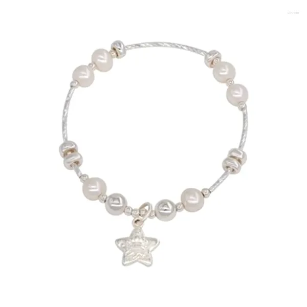 Braccialetti a maglie Perle finte Piccola stella da donna Retro Light Luxury