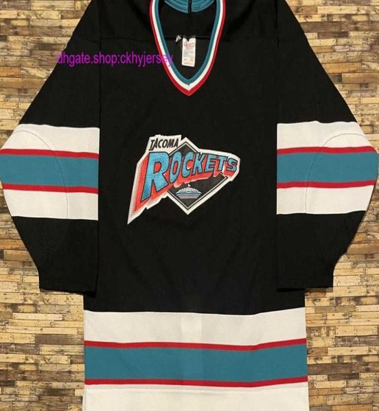 Novas camisas autênticas baratas costuradas raras retrô CCM Tacoma Hockey Jersey Mens Kids Throwback Jerseys9026540