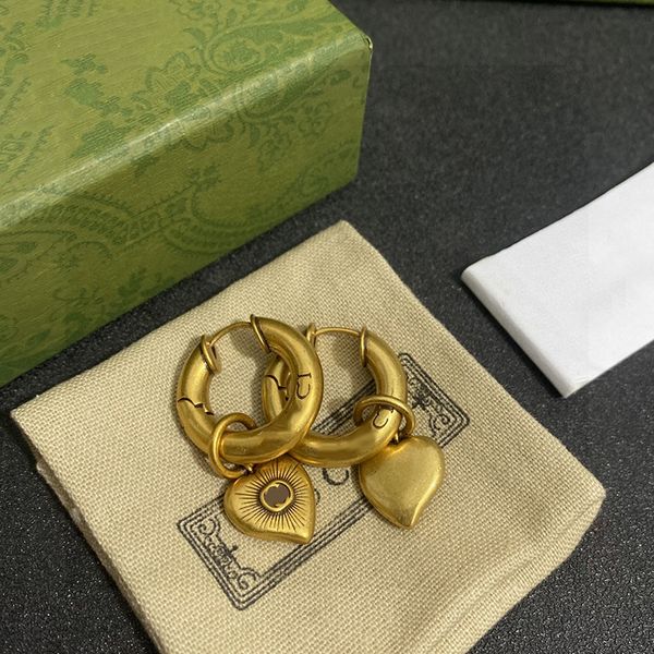 Marca de luxo jóias designer dupla letra brincos g pingente colares 18k banhado a ouro corrente de ouro para homens mulheres brinco de argola acessórios