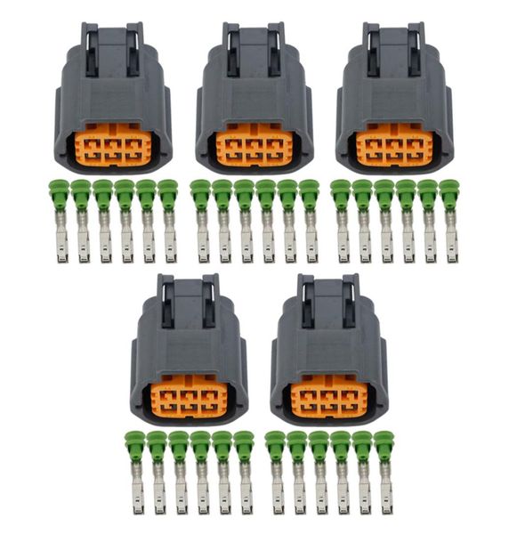 5 conjuntos de conector de carro original de 6 pinos, conector à prova d'água, plugue de chicote com terminal 61890766 dj706822217457186