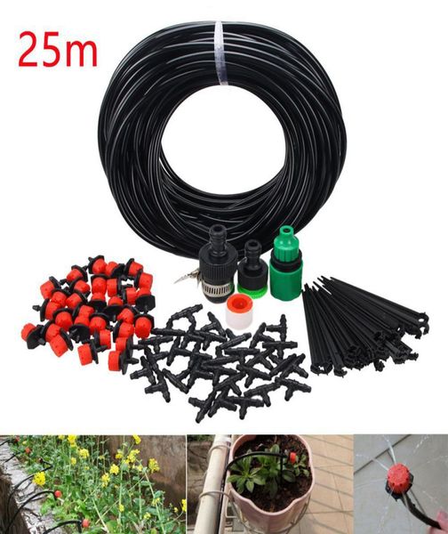 25m diy equipamentos de rega de irrigação por gotejamento automático kits de dispositivo de rega de jardim 47 capilares irrigação de água mangueira ferramenta kit6765595