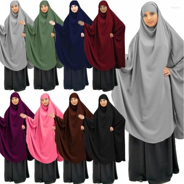 Roupas étnicas Mulheres Tradicionais Overhead Hijab Abaya Médio Oriente Vestido Adoração Serviço Muçulmano Árabe Solto Burqa Robe Ramadan Vestuário