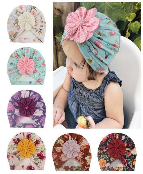 Kleinkind Baby Indische Hüte Kinder Mädchen Blumen Kappen Kinder Herbst Outdoor Slouchy Beanies Schädel Kappe Kleinkind Baby Gifts1748962