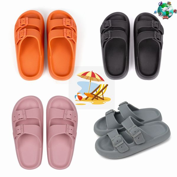 Designer Summer High Quality New Leisure Platform Slippers for Men Women Anti slip Sandals Leather Super Soft Sole Flat Shoes Outdoor Black Pink Beach Slippers