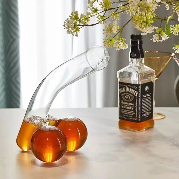 Divertente decanter per whisky a forma di cazzi in vetro con alcol display intelligente aeratore veloce per vino unico per la festa 240122