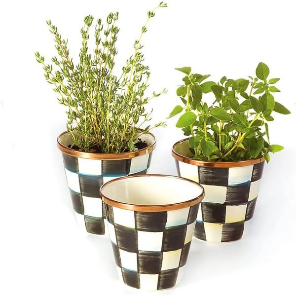 Pequeno conjunto de vaso de plantador para vasos de jardim de ervas interior plantas plantadores vaso de 3 frete grátis 240122