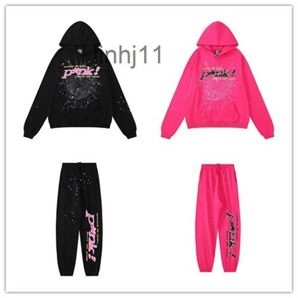 Tute da uomo Sp5de Designer Felpa con cappuccio Young Trapstar Felpe con cappuccio Uomo Donna Felpa con cappuccio Top Stampa di alta qualità Spider Web Grafica Multi colore Basket Rosa