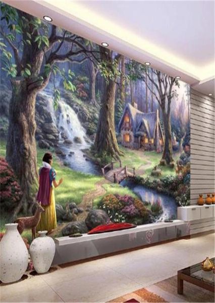 Personalizado 3d papel de parede bonito país paisagem pintura a óleo no conto de fadas sala estar quarto fundo decoração mural wa1733973