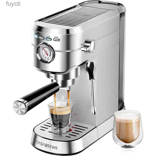 Caffettiere Macchina per caffè espresso professionale con montalatte Lancia a vapore Macchina da caffè compatta con acqua rimovibile da 34 once YQ240122