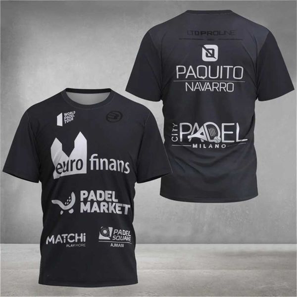 Boutique masculina padel tênis esporte uniforme badminton golfe fitness moda camiseta respirável secagem rápida manga curta o-pescoço topo