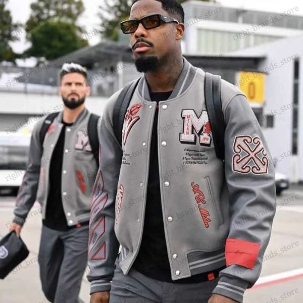 Мужские куртки Хлопковые вышитые толстые американские куртки Veste De Baseball Homme Heavy Baseball Jersey Industries Coat Мужская и женская куртка T240122