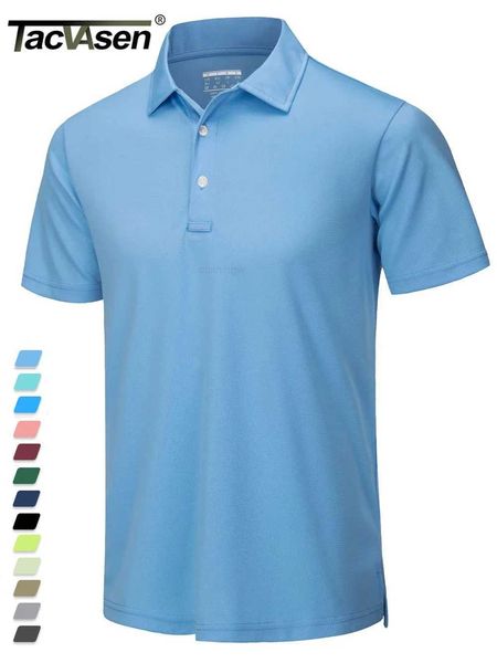 Tacvasen Yaz Sıradan T-Shirts Erkekler Kısa Kollu Polo Gömlek Düğmesi Down İş Gömlekleri Hızlı Kuru Tee Spor Fishing Golf Külotu