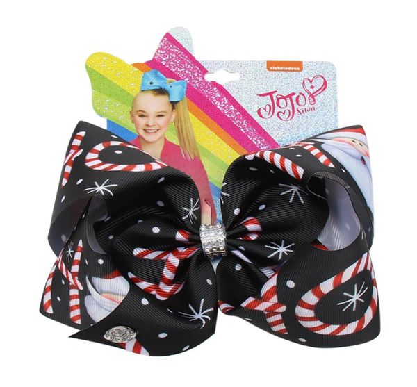 7 natal jojo siwa grande fita jojo arcos bonito papai noel impressão arcos de cabelo strass nó grampo de cabelo moda acessórios para o cabelo 3684662630