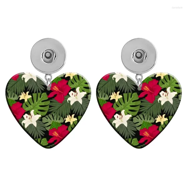 Baumelnde Ohrringe LOVE MOM Sonnenblume Fröhliche Ostern 12mm 18mm Druckknopf Herz Acryl Ohrhänger Ohrstecker DIY Schmuck R2130