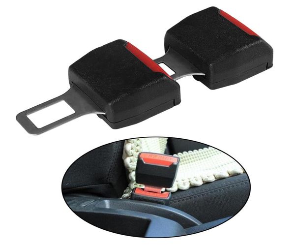 2 pçs universal clipe de cinto de segurança do carro preto extensor cintos de segurança plug alarme canceller8215090