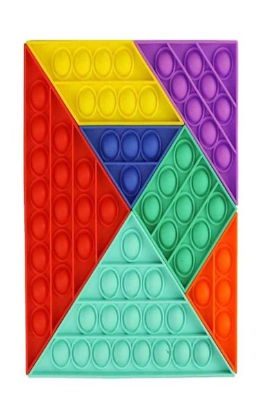 Push Bubble Sensorisches Spielzeug Tangram DIY Siebenteiliges Puzzle Spielzeug Kinder Früherziehung Puzzle Brettspiel Gadget H32Y1LO1445439