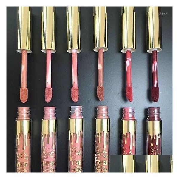 Lucidalabbra 6 set Kylie Coppa antiaderente Oro non sbiadisce Rossetto liquido opaco idratante Tinta coreana Trucco Consegna a goccia Salute Bea Othoh