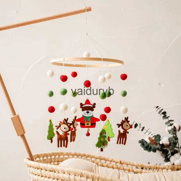 Mobiles# Baby Weihnachten Bett Glocke Krippe Mobiles Spielzeug Kinderbetten Projektion Kleinkind Holz Spielzeug Tiere Anhänger Rotierende Musik Rasseln Giftvaiduryb