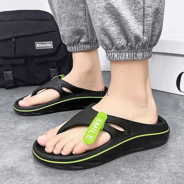 Casa sapatos masculinos macio elástico eva flip flops cor misturada moda all-match absorção de choque casual confortável antiderrapante yq240122