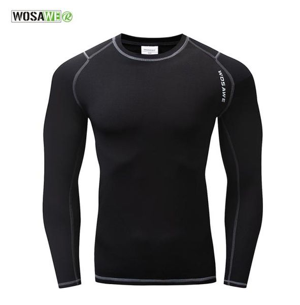 Wosawe men039s camisa de ciclismo de lã térmica inverno undershirt camada base moletom bicicleta correndo camisa respirável tig2794050