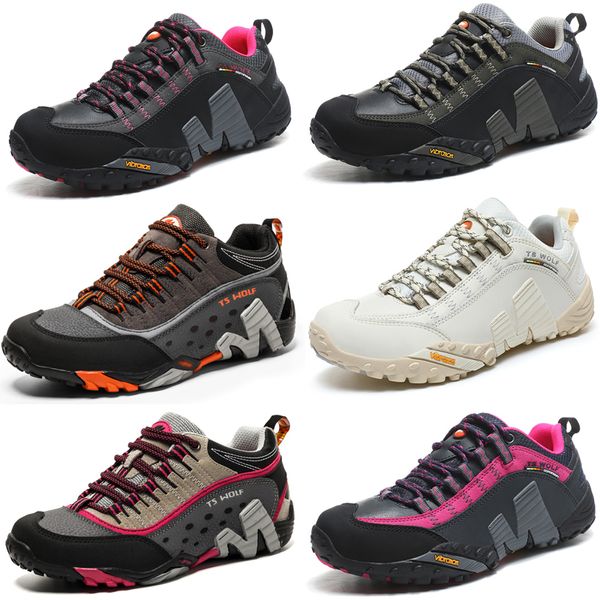 2024 Scarpe da alpinismo scarpe da esterno leggere antiscivolo scarpe da trekking da uomo in pelle traspirante resistente all'usura scarpe da turismo sportivo da donna 39-45