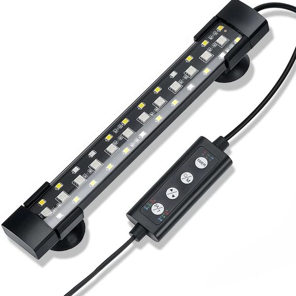 Iluminações 1848cm Luz de aquário submersível Lâmpada LED subaquática 24/7 Auto on Off Fish Tank Light com temporizador Rgb Aquariums Decor Lighting