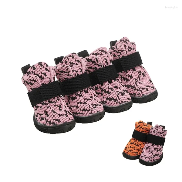 Vestuário para cães 4pcs sapatos para animais de estimação para cães pequenos respirável botas antiderrapantes wearable filhote de cachorro botas chihuahua protetor calçado