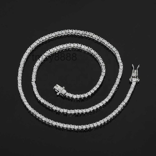 Ожерелья с подвесками Juncheng 2 мм Gra Vvs Муассанит S925 Стерлинговое серебро 925 пробы 10k 14k Позолоченная цепочка Теннисное ожерелье для мужчин и женщин Оптовая продажа 1C9E