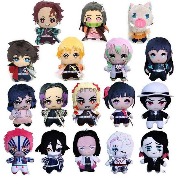 Bonecas de pelúcia 15cm japão anime demon slayer akaza rui iguro obanai tanjirou kamado nezuko agatsuma zenitsu brinquedos de pelúcia boneca peluche presente