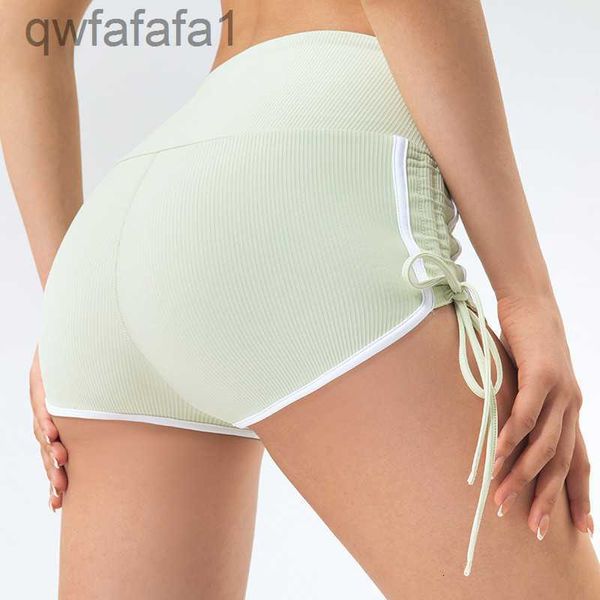 Completi da yoga Sirena Curva con coulisse Pantaloncini pesca Pantaloni da corsa Fitness Vita alta Sport Donna Hip Pushup 230701 V37X