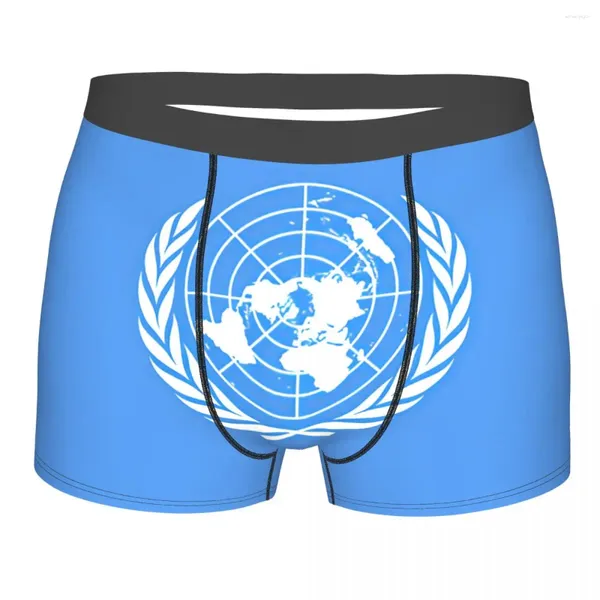 Cuecas A Bandeira das Nações Unidas Versão Autêntica Breathbale Calcinha Masculina Cueca Imprimir Shorts Boxer Briefs