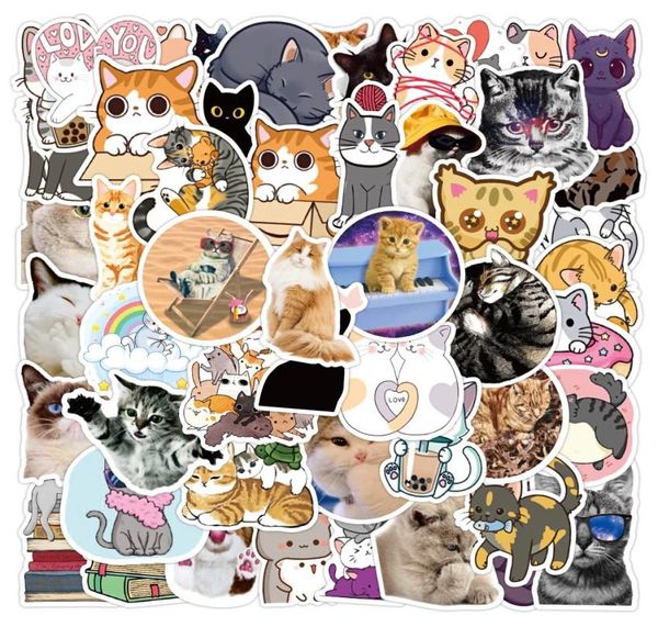 103050PCS Kawaii Cat Kitty Мультфильм Наклейки Граффити Наклейки Водонепроницаемый мотоцикл Чемодан Гитара Скейтборд Детский подарок Наклейка Car2525468