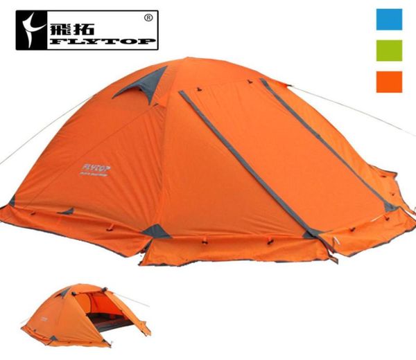 Ganzes FLYTOP Winterzelt für 2 Personen, touristisches, doppelschichtiges, doppeltüriges, winddichtes, professionelles Campingzelt mit Aluminiumstange 3c1206027