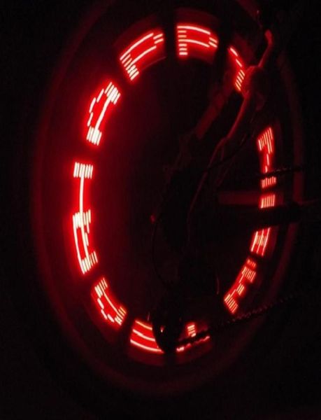 Doppelseitiges Fahrrad-Rad, Speichen-LED-Leuchten, Lampen, Fahrradreifen, Reifen, Rad, Ventil, 7 LED-Blitzlicht mit superhellem Buchstaben LDE C1811094983092