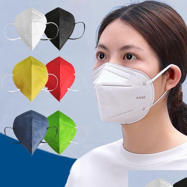 Maschere di design Maschera per il viso Fabbrica 95% Filtro Respiratore a carbone attivo 5 strati Antipolvere Uomo Donna Colorf Facemask 12 colori Dhq0B