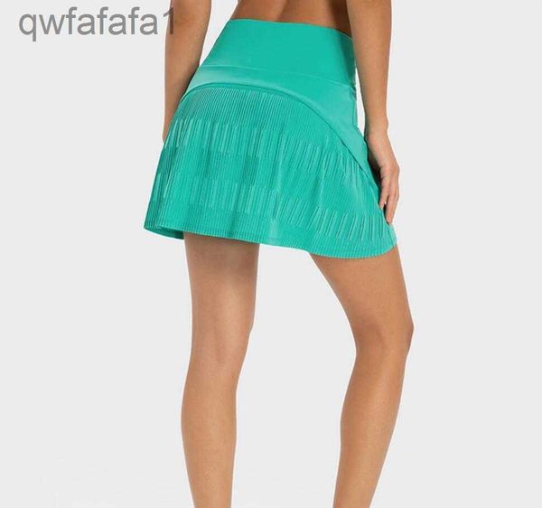 Lu-331 Gonna da tennis a pieghe ad asciugatura rapida Pantaloncini da yoga anti-luce con tasca laterale incorporata per biancheria intima da donna Abbigliamento da palestra PXJL