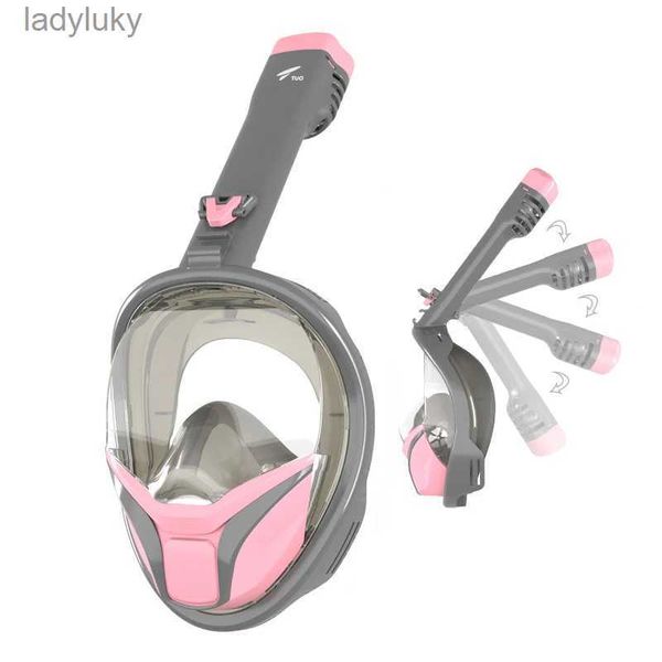 Maschere subacquee Bambino Adulto Un tubo Full Face Maschera da nuoto asciutta Maschere da snorkeling in silicone Tubo di respirazione singolo Attrezzatura subacqueaL240122