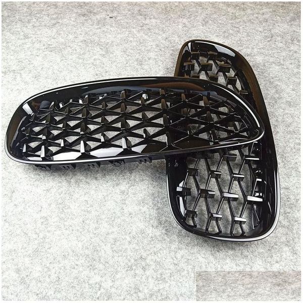 Grelhas um par de qualidade diamante rim grill grille para b m w z4 e89 abs fl brilhante preto frente carro tuning corrida grills drop entrega a dhr8y