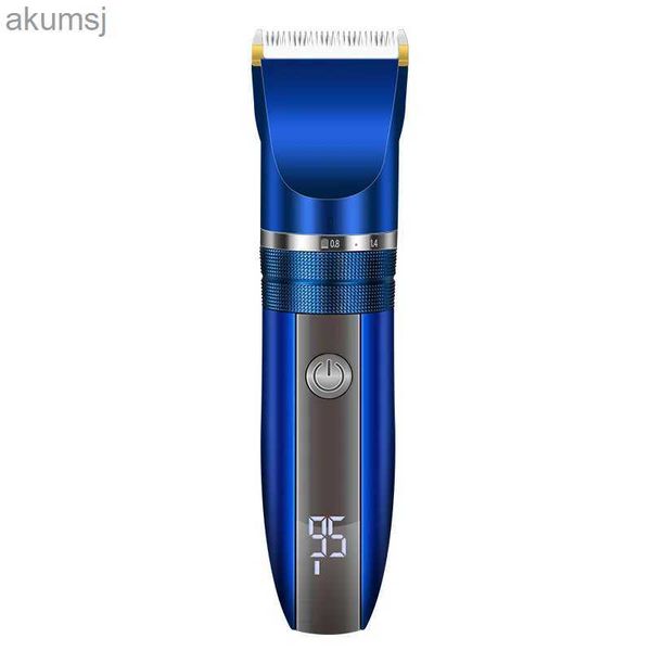 Máquina de cortar cabelo lâmina cerâmica bocal clipper profissional máquina acabamento cortador carga usb eletrodomésticos cabeleireiro tesoura yq240122