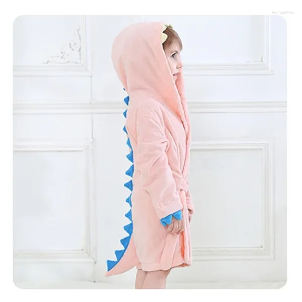 Cobertores roupão de banho infantil com capuz dragão design algodão tecido grosso banho de bebê moda especial 1-6 anos chuveiro hoodies