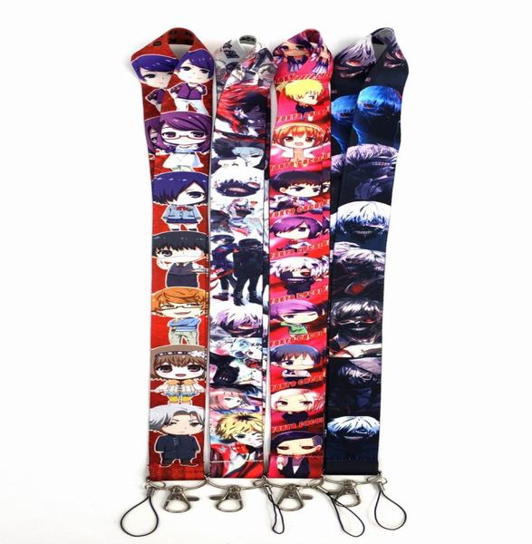 Bütün 20pcs Karikatür Anime Japonya Tokyo Ghoul Lanyard Strap Ana Zincir Kimlik Kartı Halat Askop Boyun Kolye Erkek Kız Hediyeleri3501503