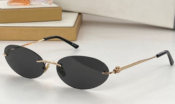 Çıkmaz Oval Güneş Gözlüğü Altın Metal/Koyu Gri Lens 0179 Kadın Erkek Gözlük Sonnenbrille Tonları Sunnies Gafas De Sol UV400 Gözlük