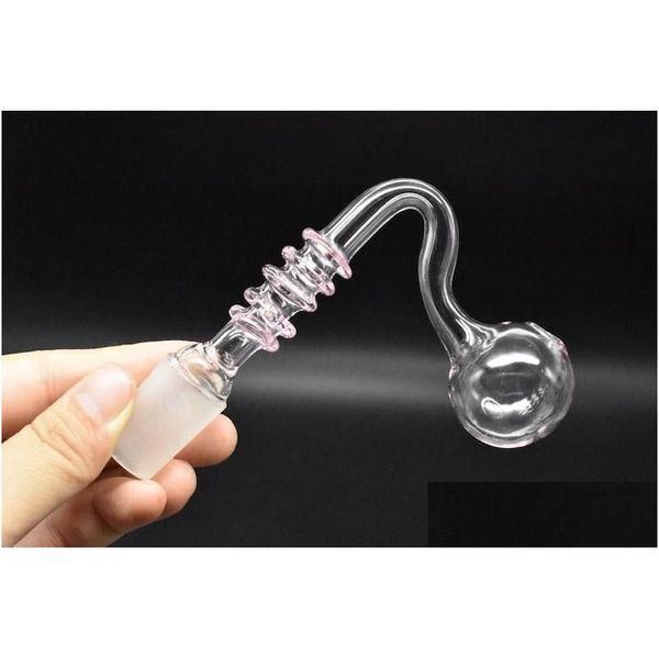 Tubos de fumar Curvo Tigela de Vidro Queimador de Óleo Skl Forma 14mm 18mm Masculino Feminino Tubo de Tabaco para Bong Drop Delivery Home Garden Household S Otlj6