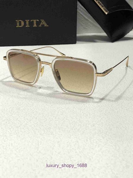 Designermode-Sonnenbrillen für Damen und Herren im Online-Shop FLLIGHT 006 DITA-Sonnenbrille Hollywoodstar 18-Karat-Vergoldungsprozess ultraklares Leder