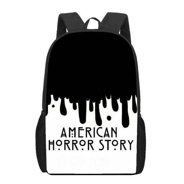 Bags American Horror Story 1984 Backpack Boys Girls 3D Backpacks Kids Bookbag Teenager Bolsas de ombro da escola casual