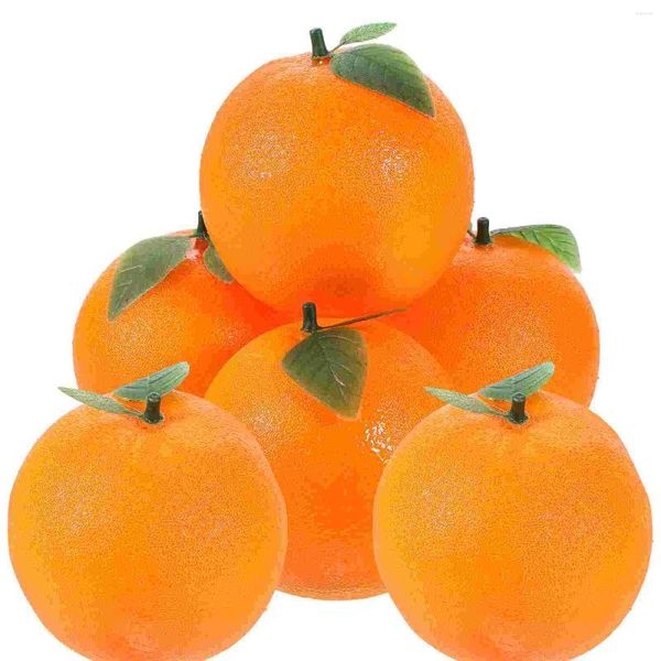 Party-Dekoration, 6 Stück, simulierte orangefarbene Heim-Fälschungsfrüchte, kindersichere Schaumstoff-Hausdekorationen für