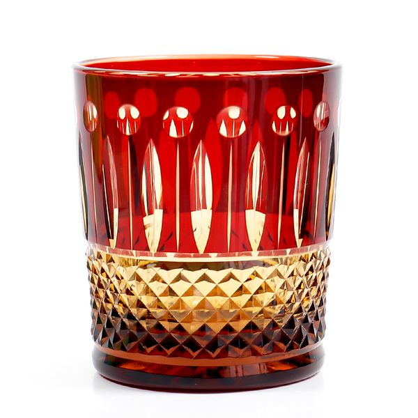 Edo Kiriko Trinkglas, altmodischer Kristall-Whiskybecher für Wodka, Bourbon, handgeschliffenes Cocktailglas mit Geschenkbox