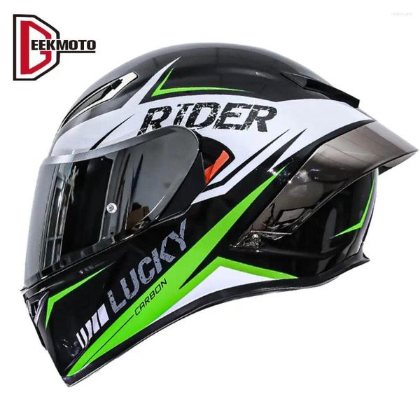 Capacetes de motocicleta Capacete Dupla Lente Motocross Casco Moto Homens Mulheres Motociclista Full Face Dot Aprovado 6 Cores Visores