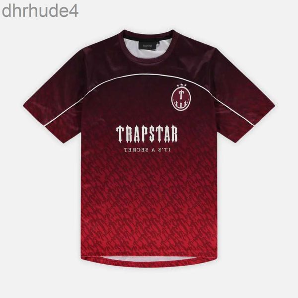 Herren-T-Shirts Trapstar Mesh-Fußballtrikot Blau Schwarz Rot Herren-Sportbekleidungs-T-Shirt CUDL